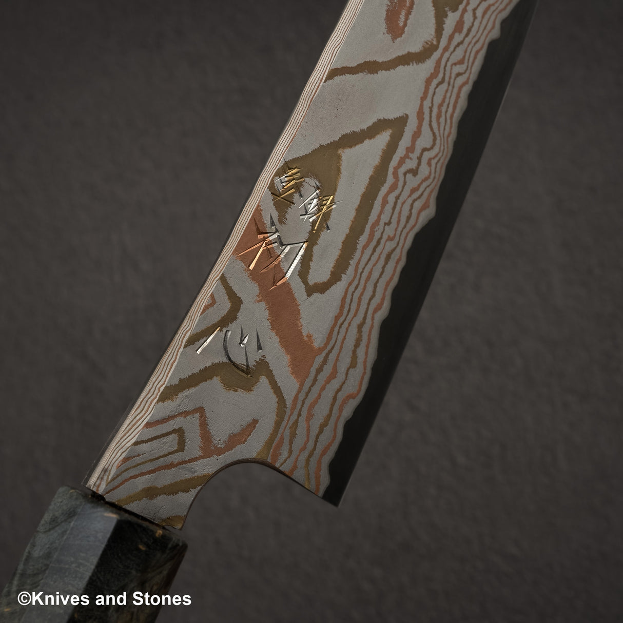 Hatsukokoro x Nigara Irodori Blue 2 Rainbow Damascus Bunka 180mm