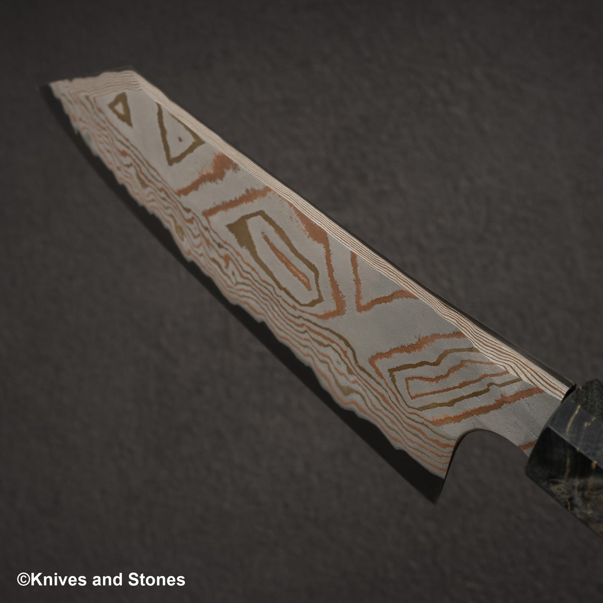 Hatsukokoro x Nigara Irodori Blue 2 Rainbow Damascus Bunka 180mm