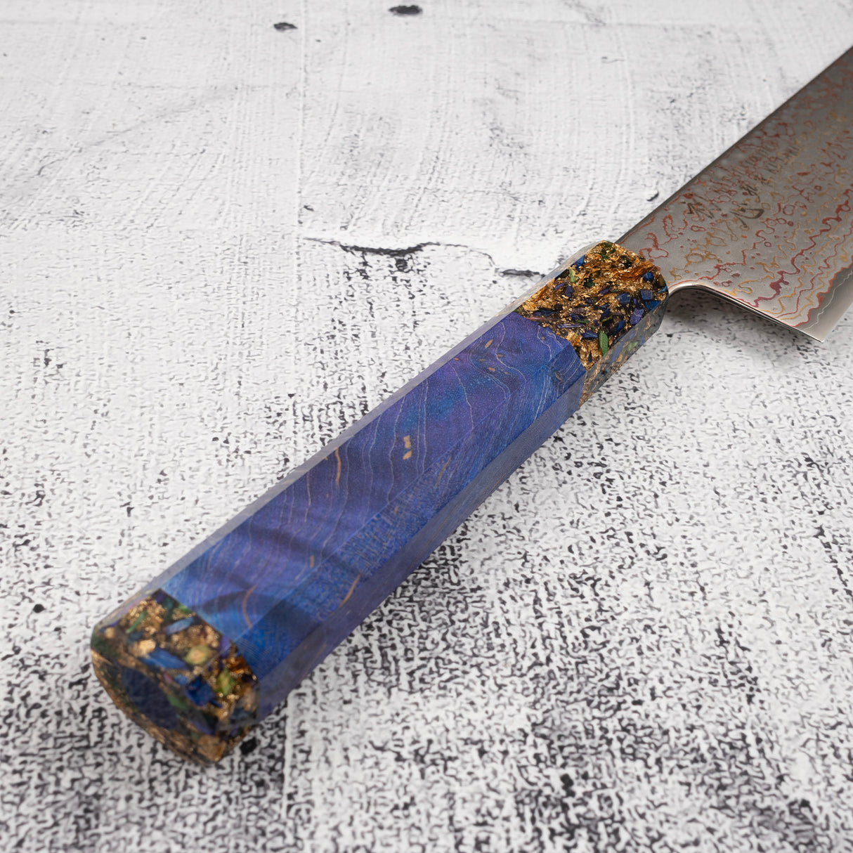 初心孔雀 V-Toku-2 牛刀 240mm 彩虹大馬士革紋 紫色