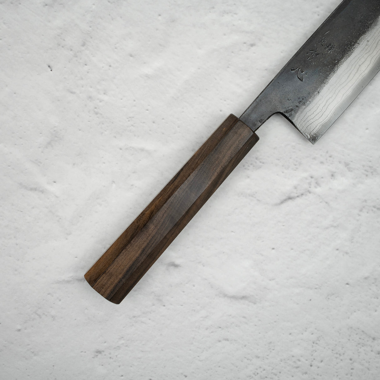 Hatsukokoro Kumokage Blue 2 Kurouchi Damascus Gyuto 240mm Black Chacate Handle