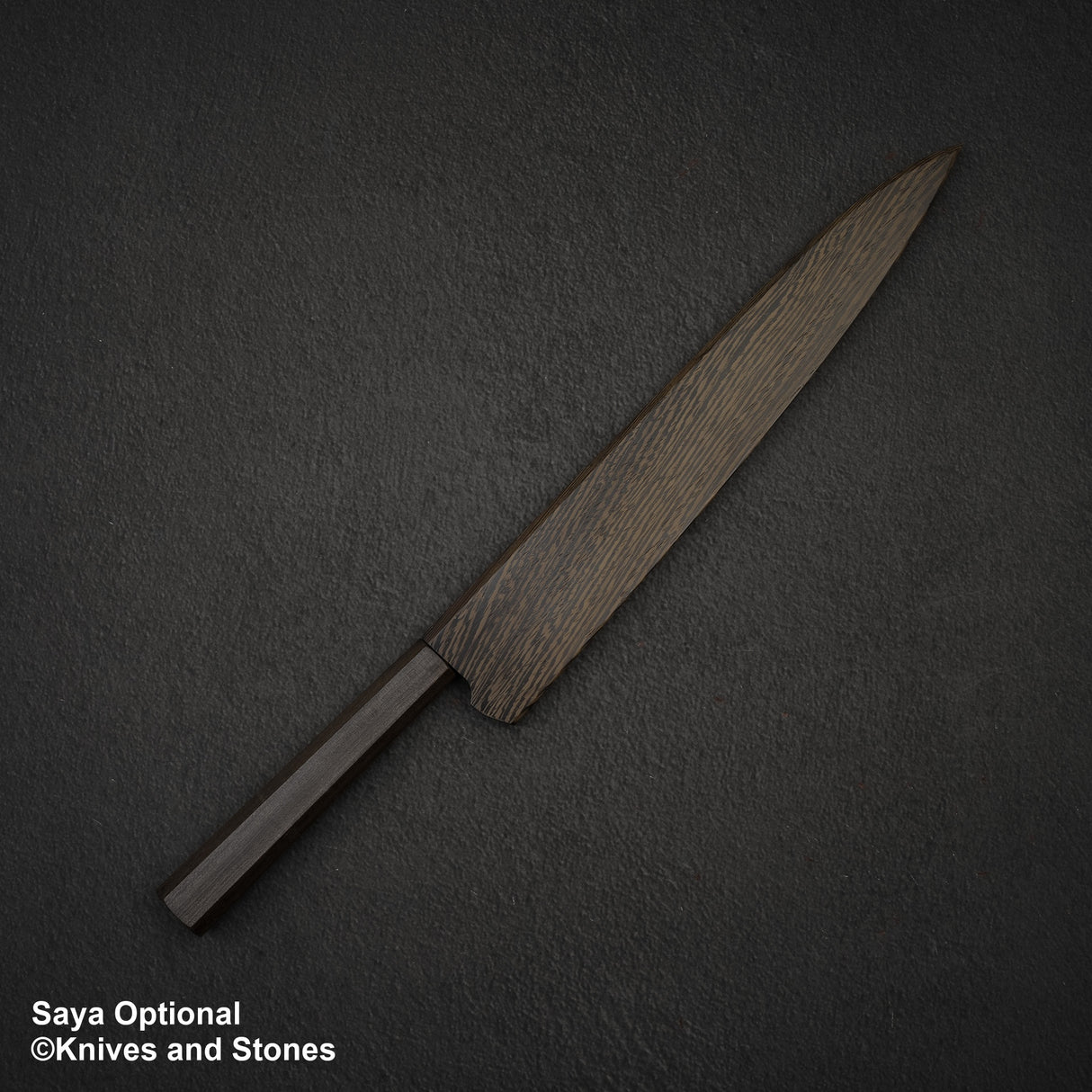 Hatsukokoro 雲影 藍色 2 黑內大馬士革 K-tip Sujihiki 255mm 黑色 Chacate 手柄