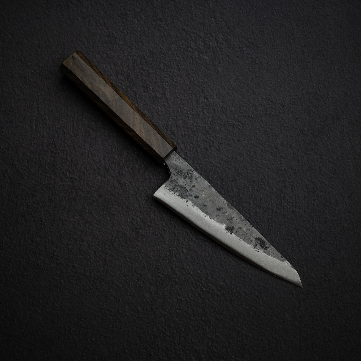 Hatsukokoro Kurogane Blue 2 Kurouchi Honesuki 150mm Double Bevel Black Chacate