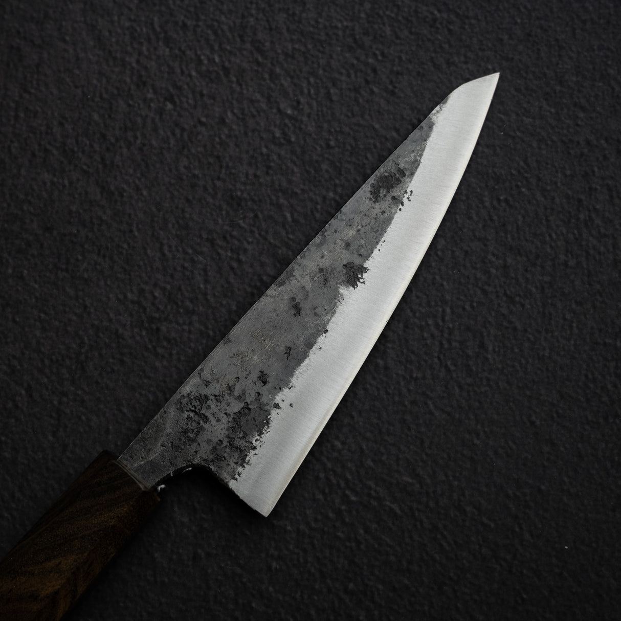 Hatsukokoro Kurogane Blue 2 Kurouchi Honesuki 150mm Double Bevel Black Chacate