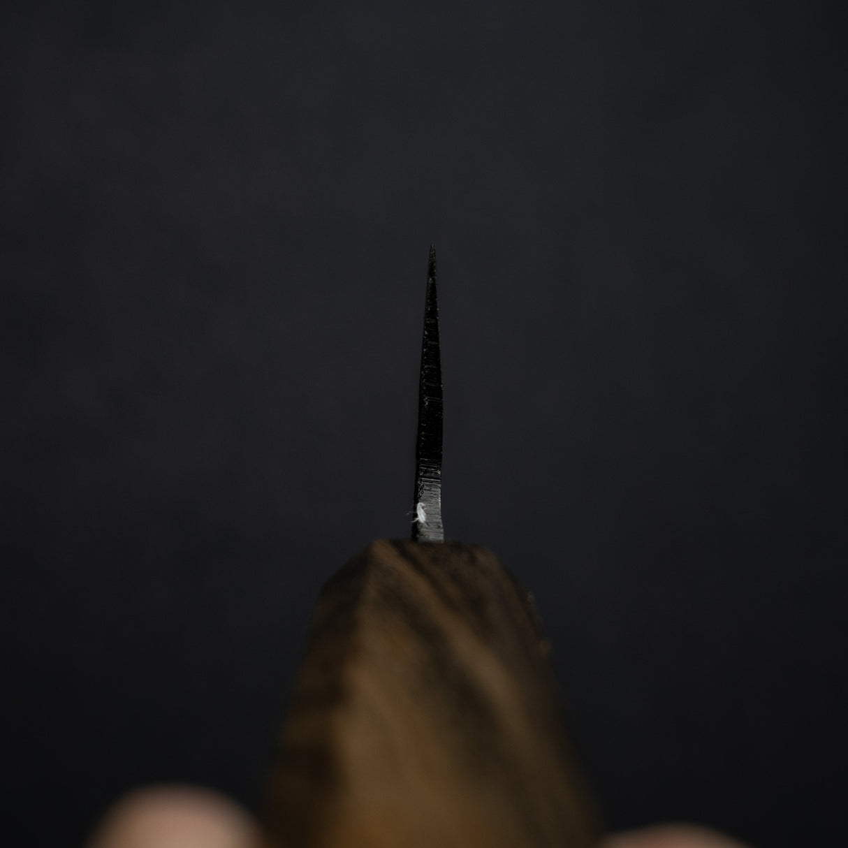 Hatsukokoro Kurogane Blue 2 Kurouchi Honesuki 150mm Double Bevel Black Chacate