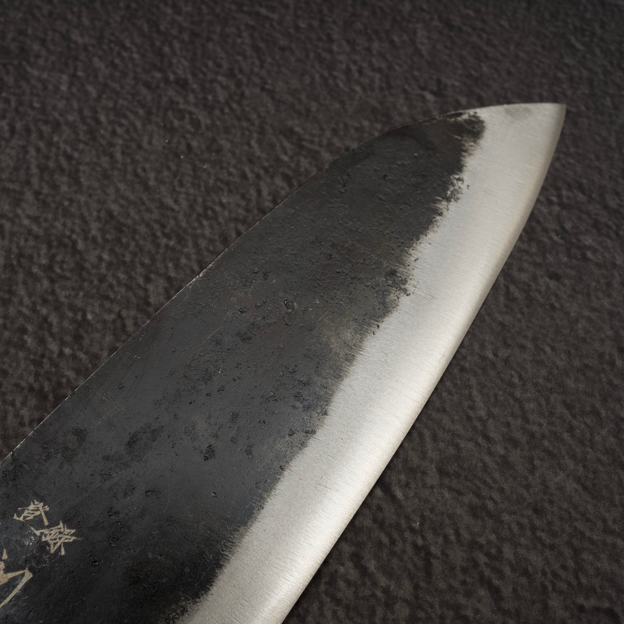 Hatsukokoro Kurogane Blue 2 Kurouchi Santoku 165mm Black Chacate