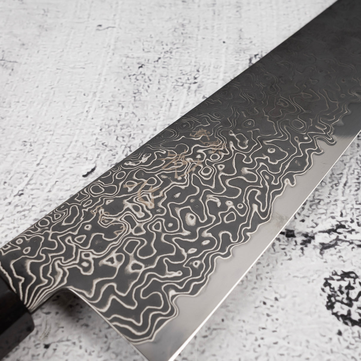 Hatsukokoro Ryuhyo SG2 Black Damascus Gyuto 210mm Ebony
