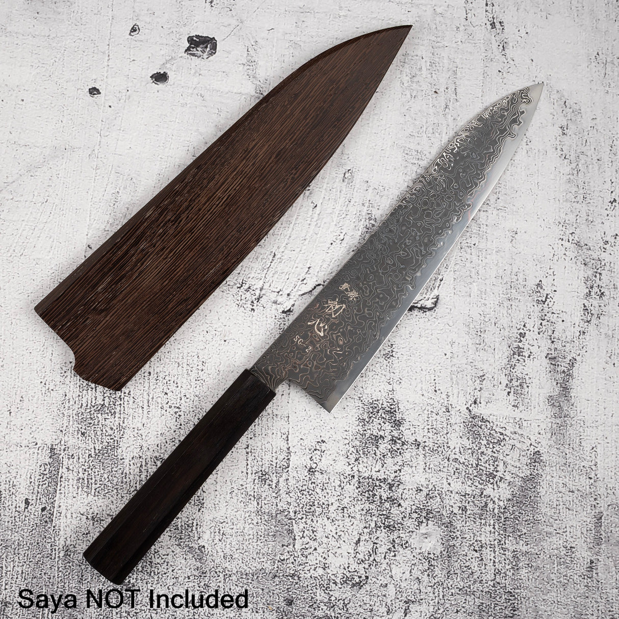 Hatsukokoro Ryuhyo SG2 Black Damascus Gyuto 210mm Ebony