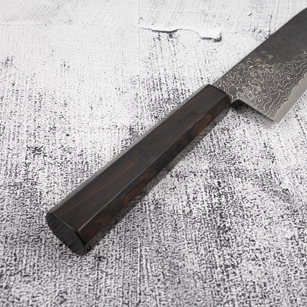 Hatsukokoro Ryuhyo SG2 Black Damascus Santoku 180mm