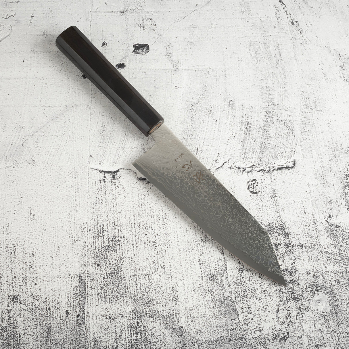 Hatsukokoro Ryuhyo SG2 Damascus Bunka 180mm Ebony Handle