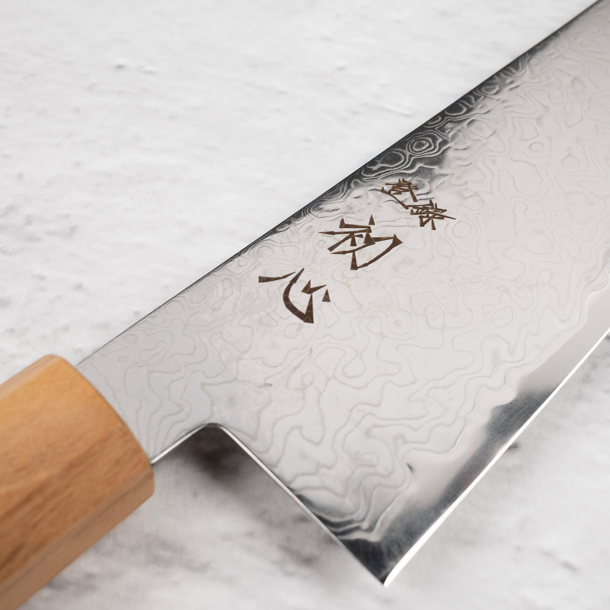 Hatsukokoro Ryuhyo SG2 大馬士革牛刀 210 毫米刀鞘,橄欖木手柄
