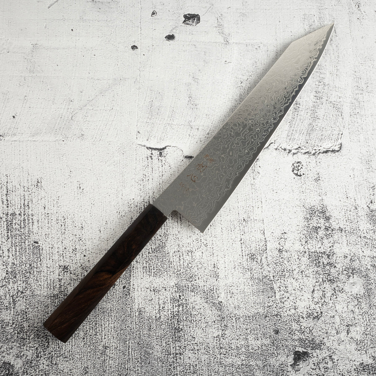 Hatsukokoro Ryuhyo SG2 Damascus K tip Gyuto 240mm ebony handle