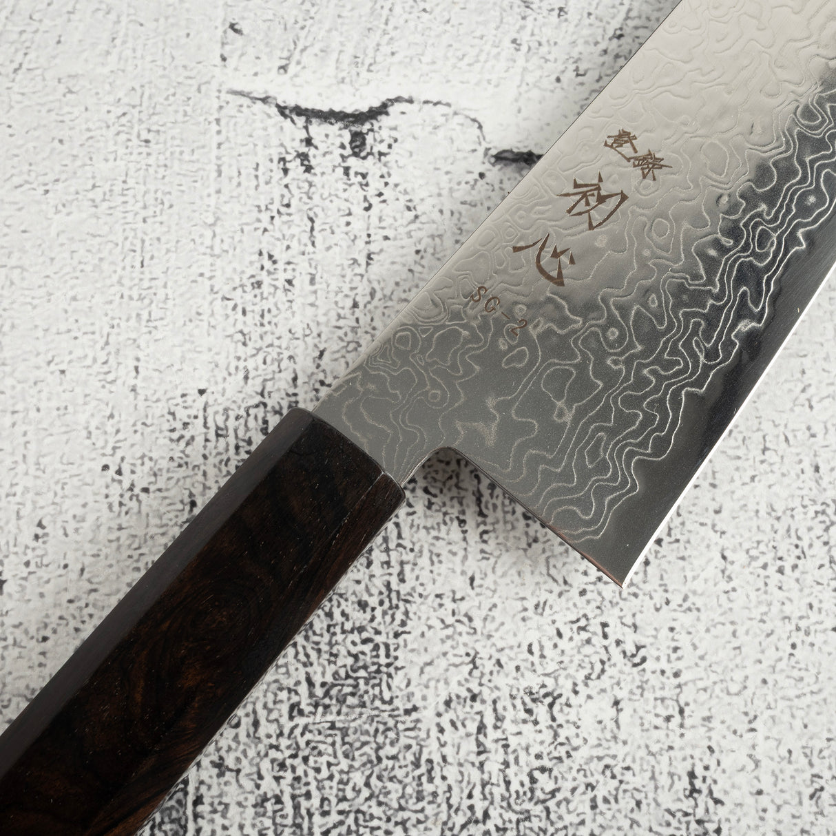 Hatsukokoro Ryuhyo SG2 Damascus K tip Gyuto 240mm ebony handle