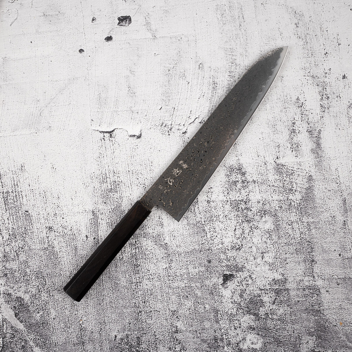 初心 流冰 SG2 黑大馬士革牛刀 240mm 黑檀木柄