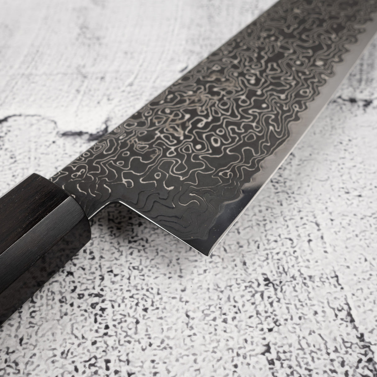 Hatsukokoro Ryuhyo SG2 Black Damascus K-tip Gyuto 210mm Ebony