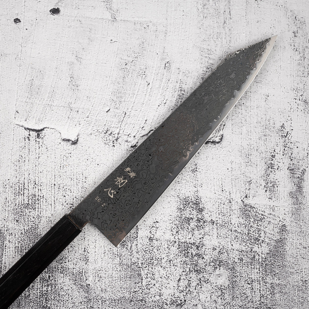 Hatsukokoro Ryuhyo SG2 Black Damascus K-tip Gyuto 240mm Ebony