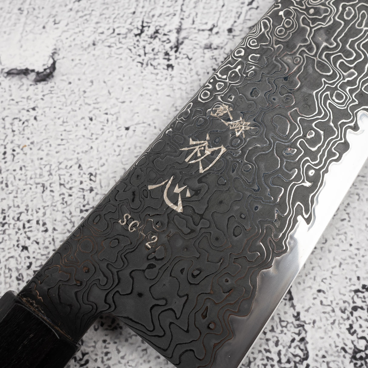 Hatsukokoro Ryuhyo SG2 Black Damascus K-tip Gyuto 240mm Ebony