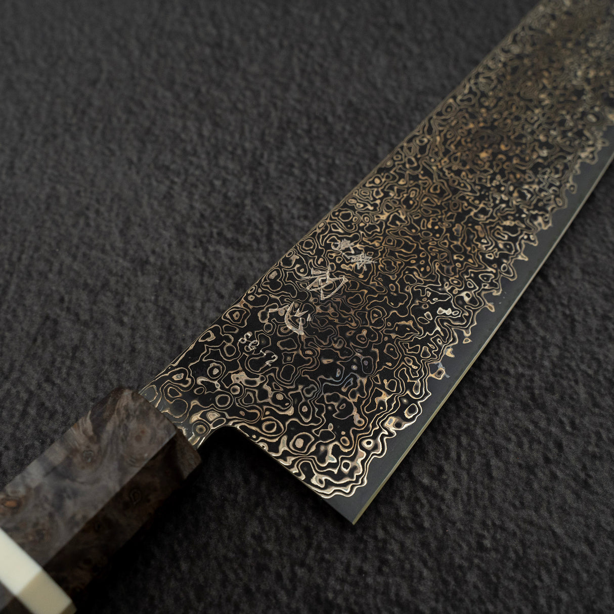 Hatsukokoro Saihyo SG2 黑染 黑色大馬士革牛刀 240mm 樺木手柄