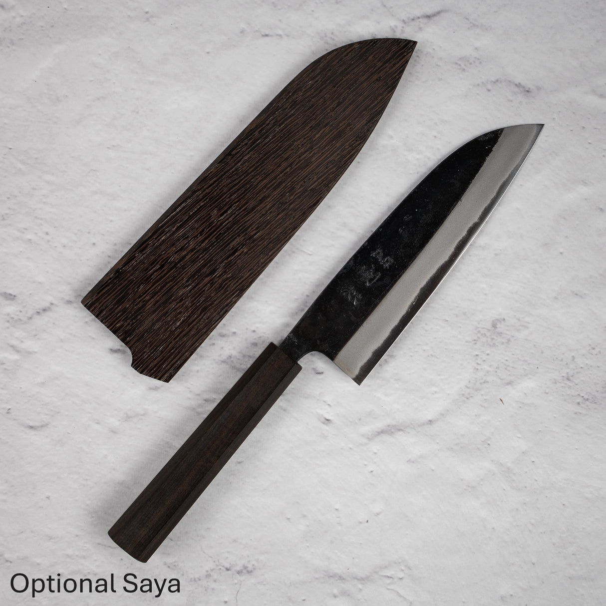 Hatsukokoro Shikkoku Blue 2 Kurouchi Santoku 165mm Ebony Handle