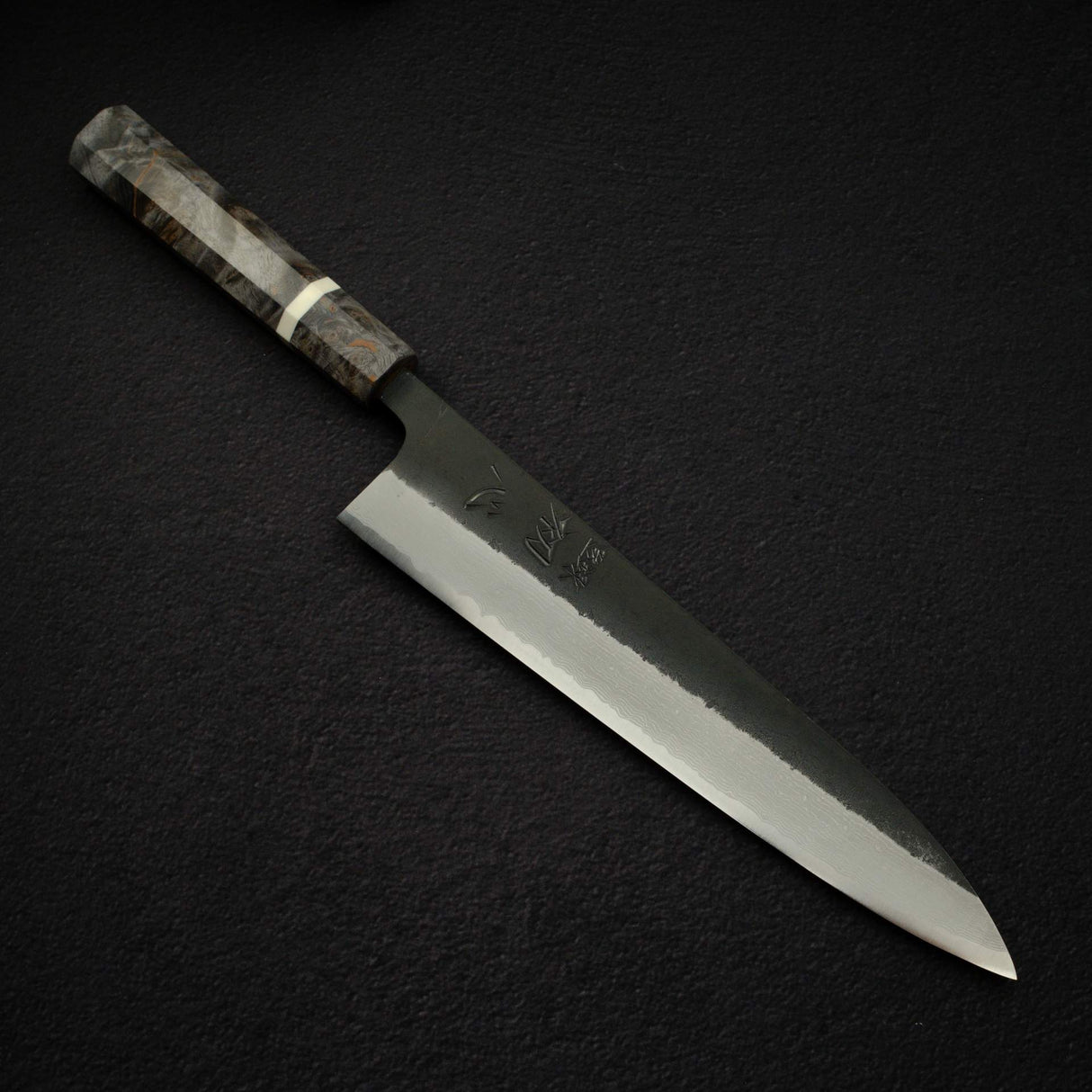 初心 蜃氣樓 超級青鋼 牛刀 240mm 大馬士革 黑打 樺木柄