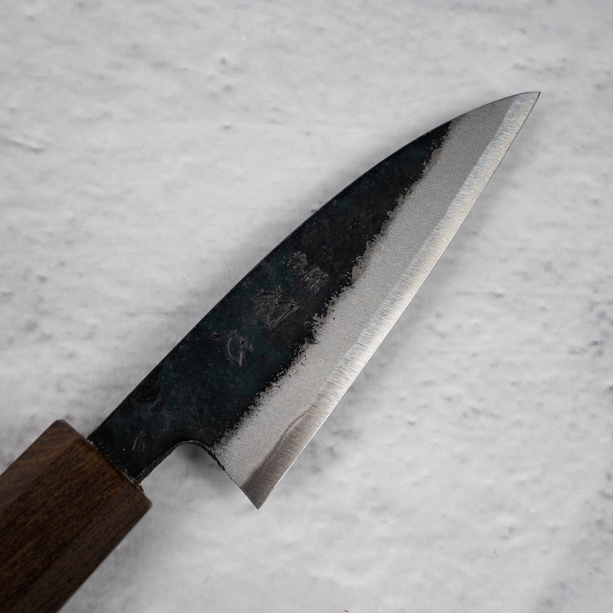 Hatsukokoro Sumi Blue 2 Kurouchi Petty 80mm Black Chacate Handle