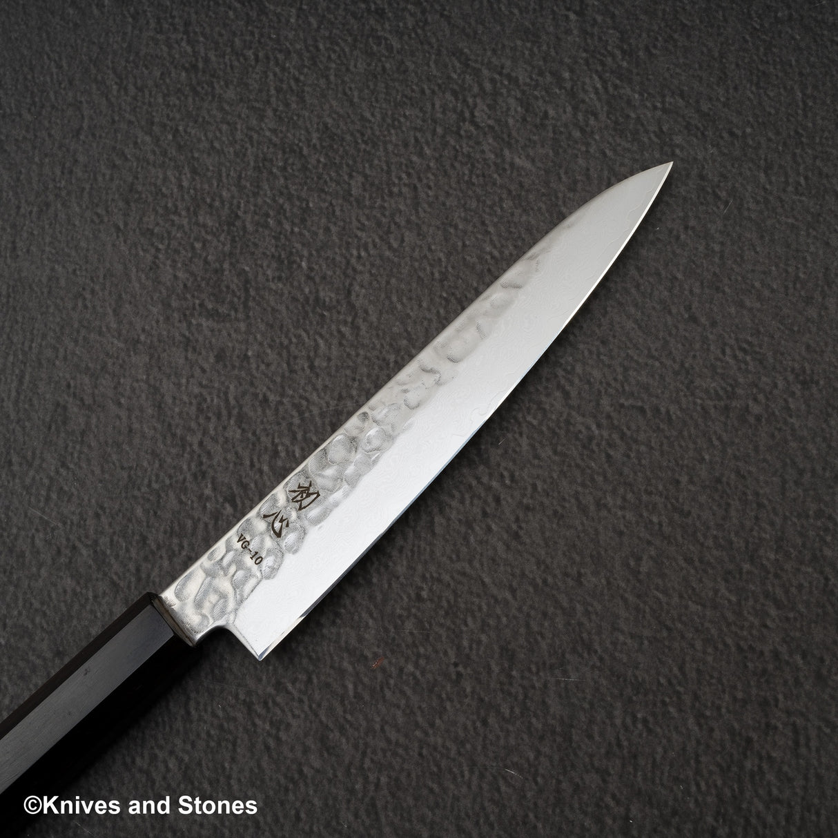 Hatsukokoro Hayabusa VG10 Damascus Tsuchime Petty 150mm Ebony Handle