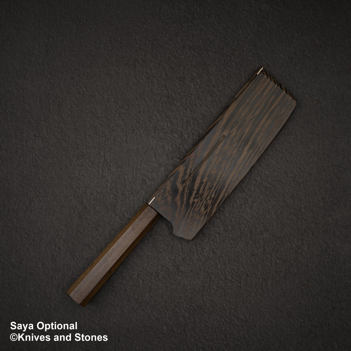 Hatsukokoro Kumokage Blue 2 Kurouchi Damascus Nakiri 165mm Black Chacate