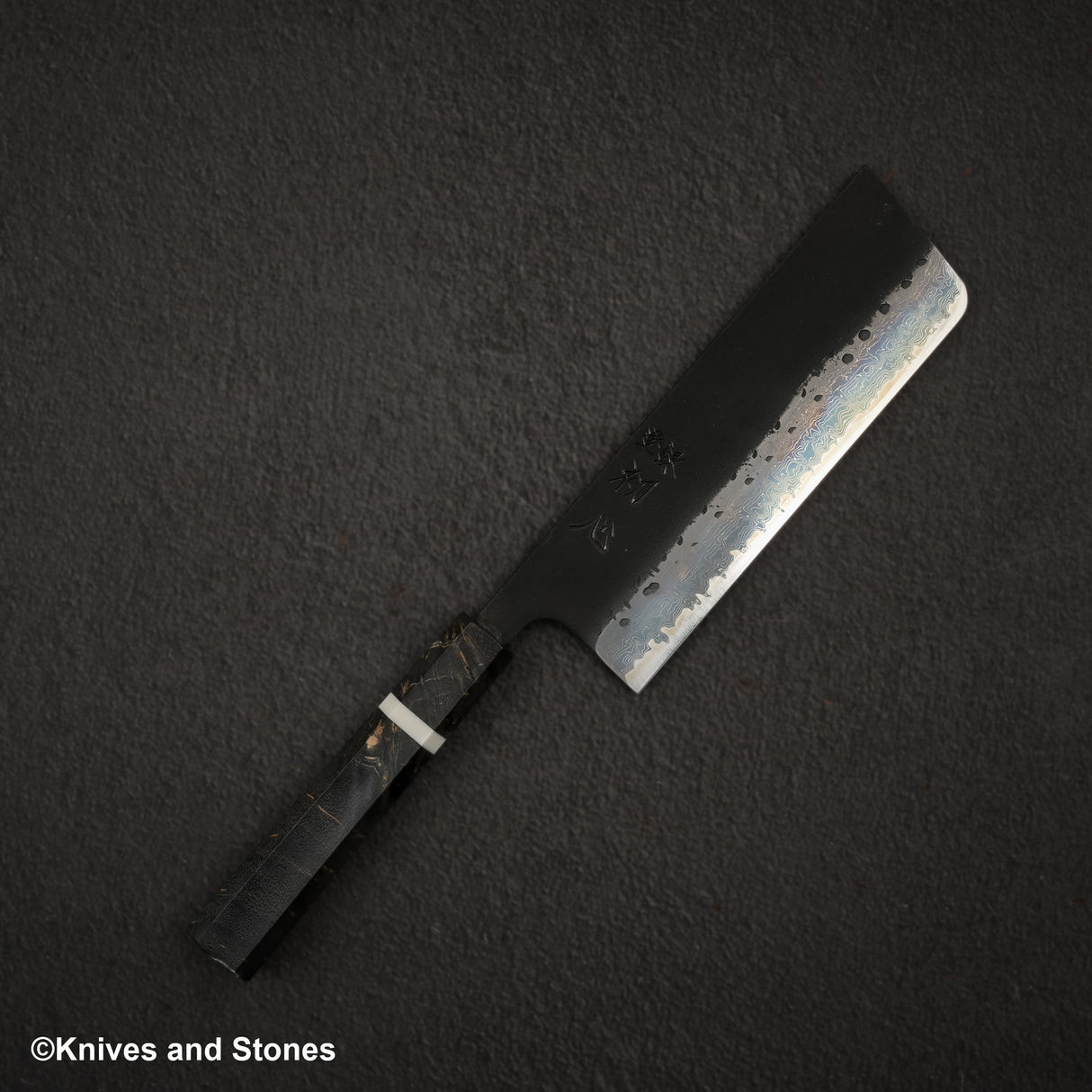 Hatsukokoro Shinkiro Aogami Super Kurouchi Damascus Nakiri 165mm