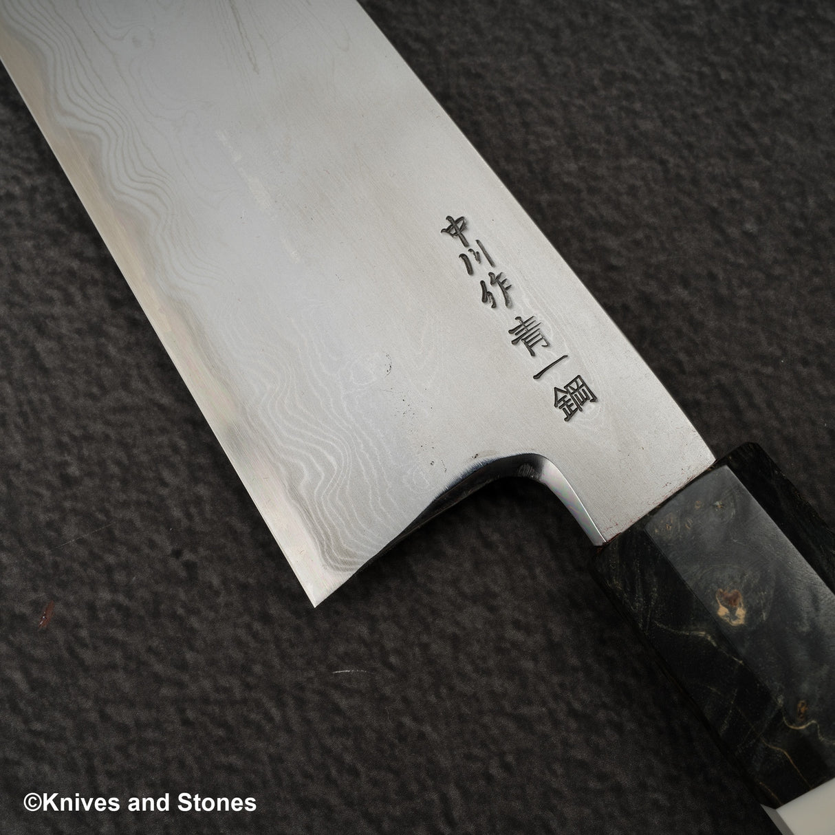 Hatsukokoro x Satoshi Nakagawa Blue 1 Damascus Gyuto 240mm