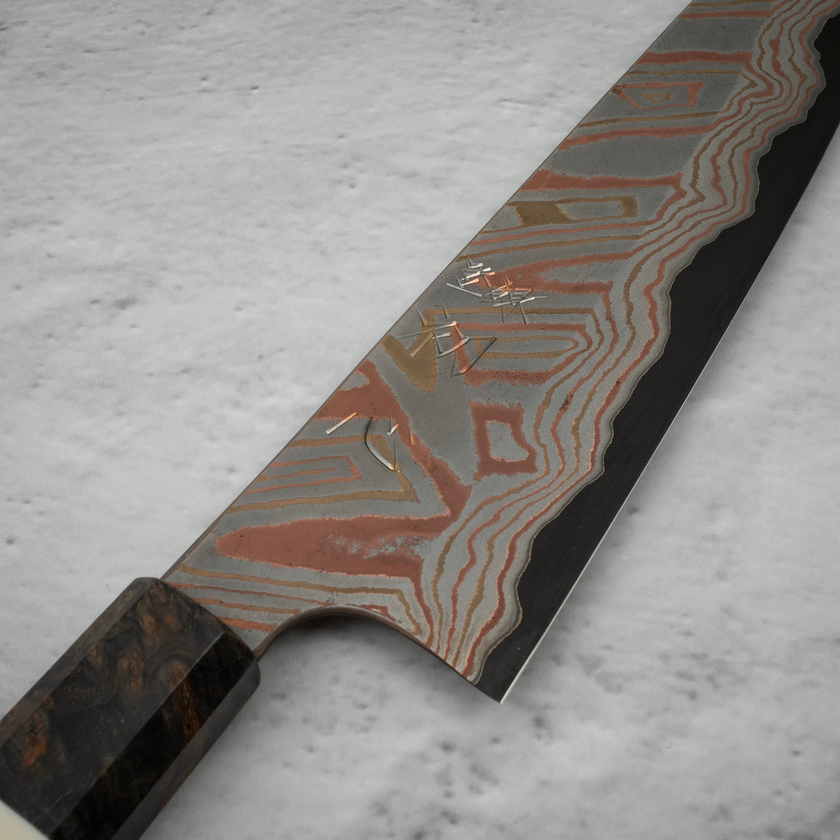 初心 x Nigara Irodori Blue 2 彩虹大馬士革牛刀 210mm