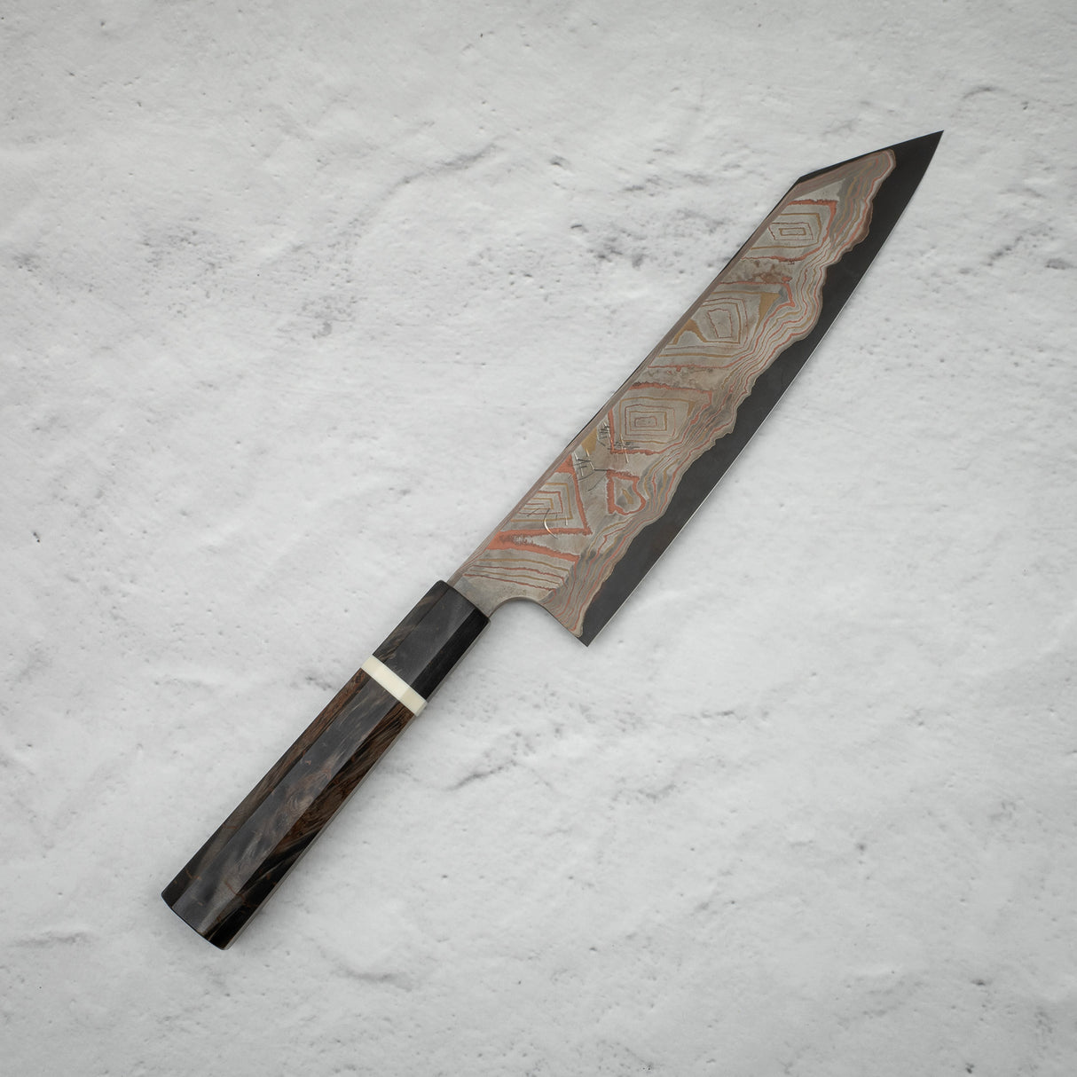 Hatsukokoro x Nigara Irodori Blue 2 Rainbow Damascus K-tip Gyuto 240mm