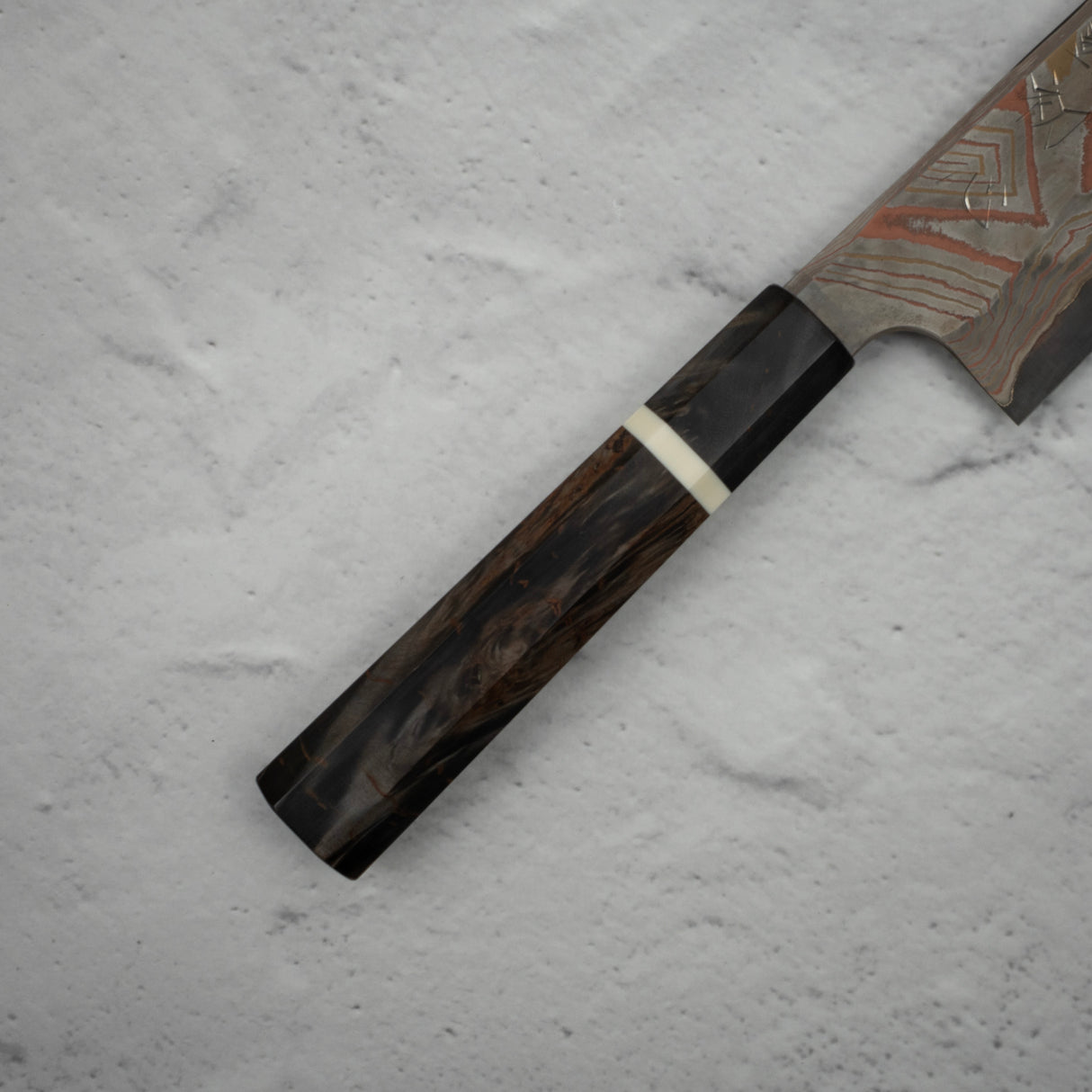 Hatsukokoro x Nigara Irodori Blue 2 Rainbow Damascus K-tip Gyuto 240mm