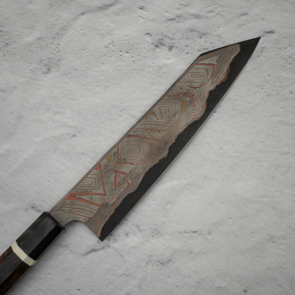 Hatsukokoro x Nigara Irodori Blue 2 Rainbow Damascus K-tip Gyuto 240mm