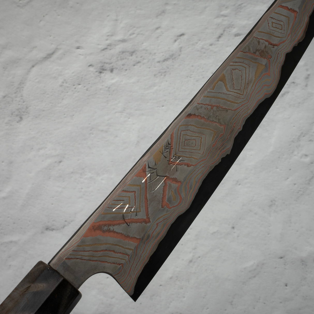 Hatsukokoro x Nigara Irodori Blue 2 Rainbow Damascus K-tip Gyuto 240mm