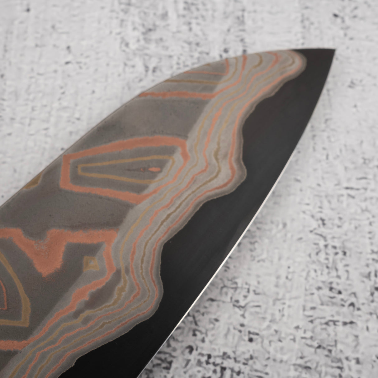 Hatsukokoro x Nigara Irodori Blue 2 Rainbow Damascus Santoku 180mm