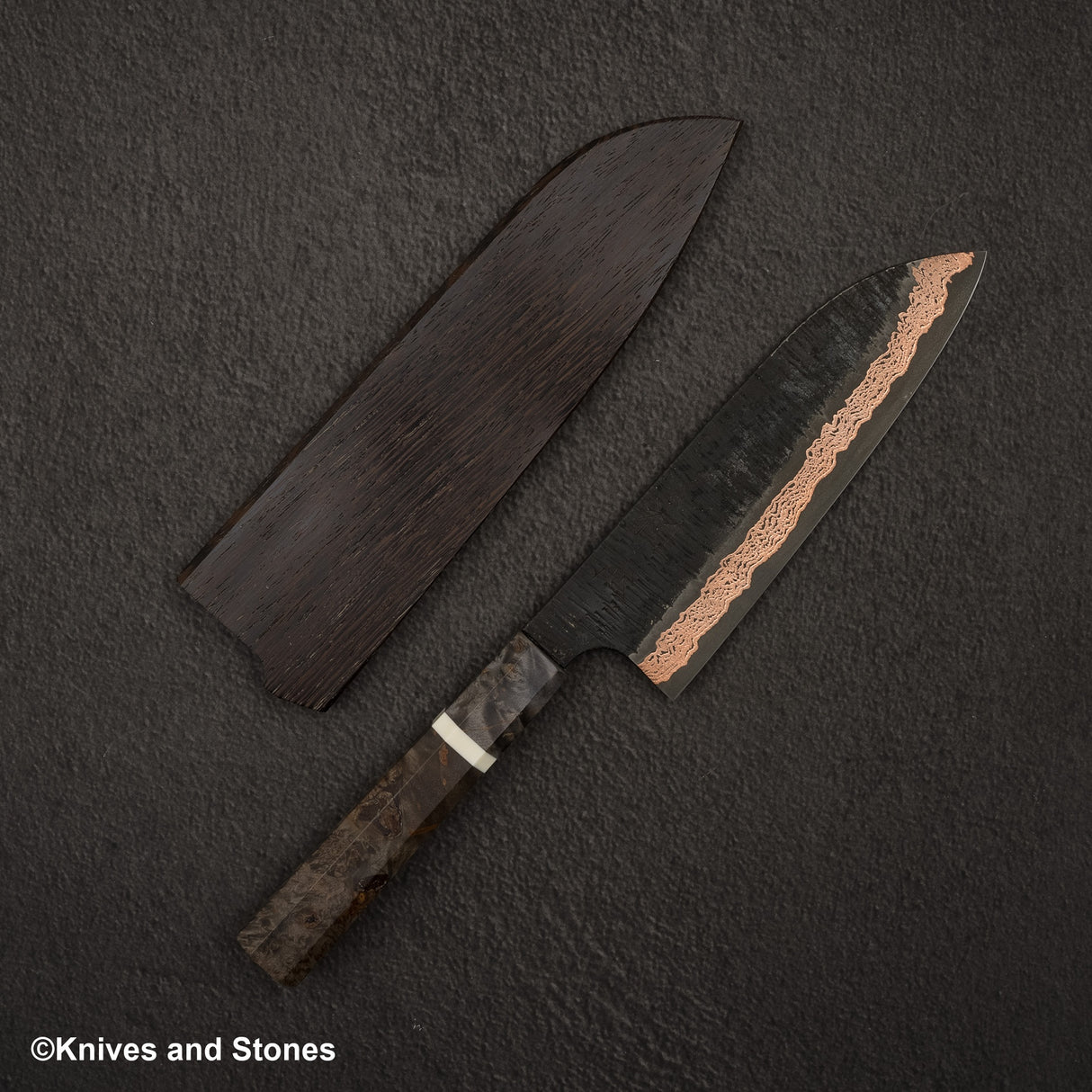 Hatsukokoro x Nigara Yorokobi SLD 銅土梅大馬士革三德 180mm 帶 Saya