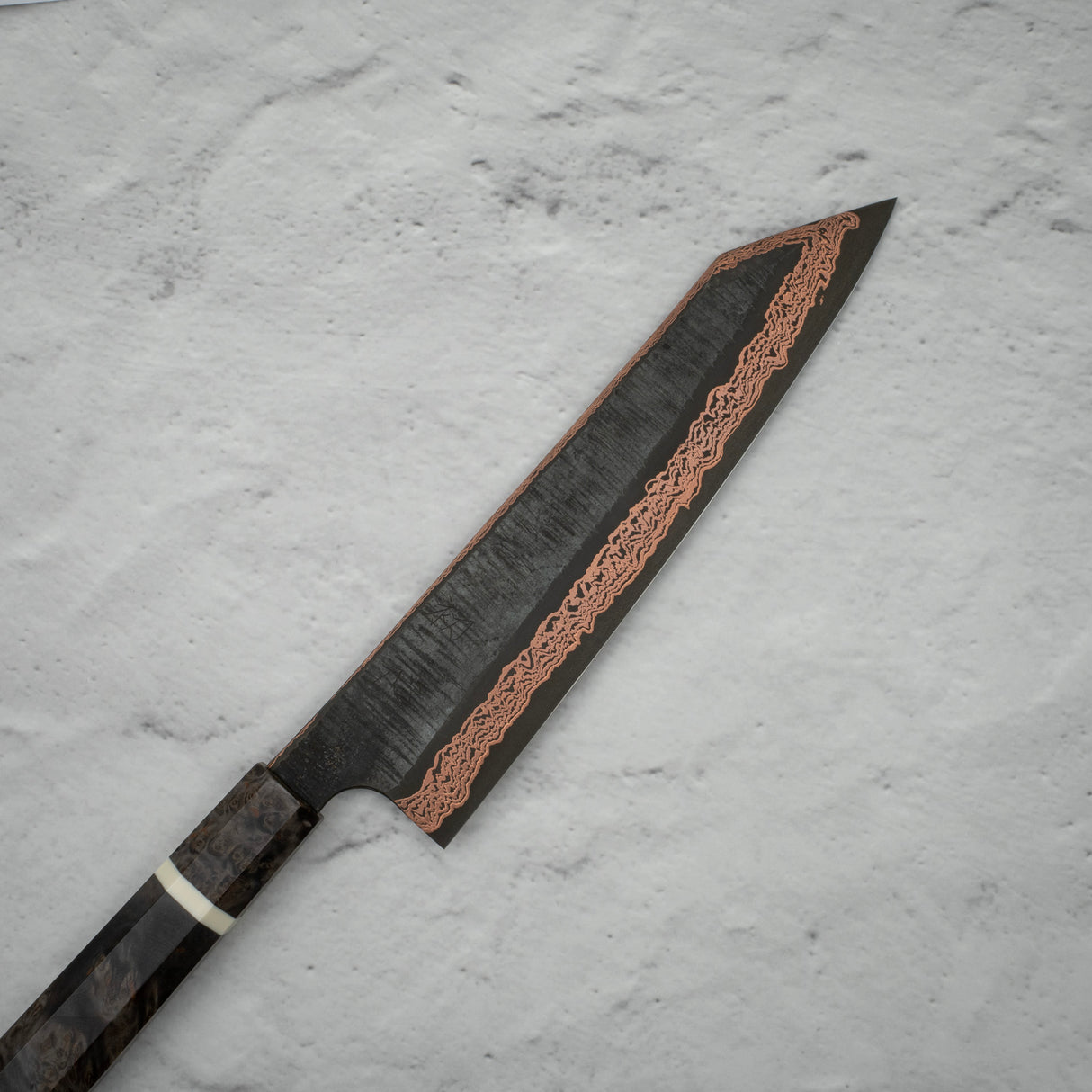 Hatsukokoro x Nigara Yorokobi SLD Copper Tsuchime Damascus K tip Gyuto 240mm with Saya