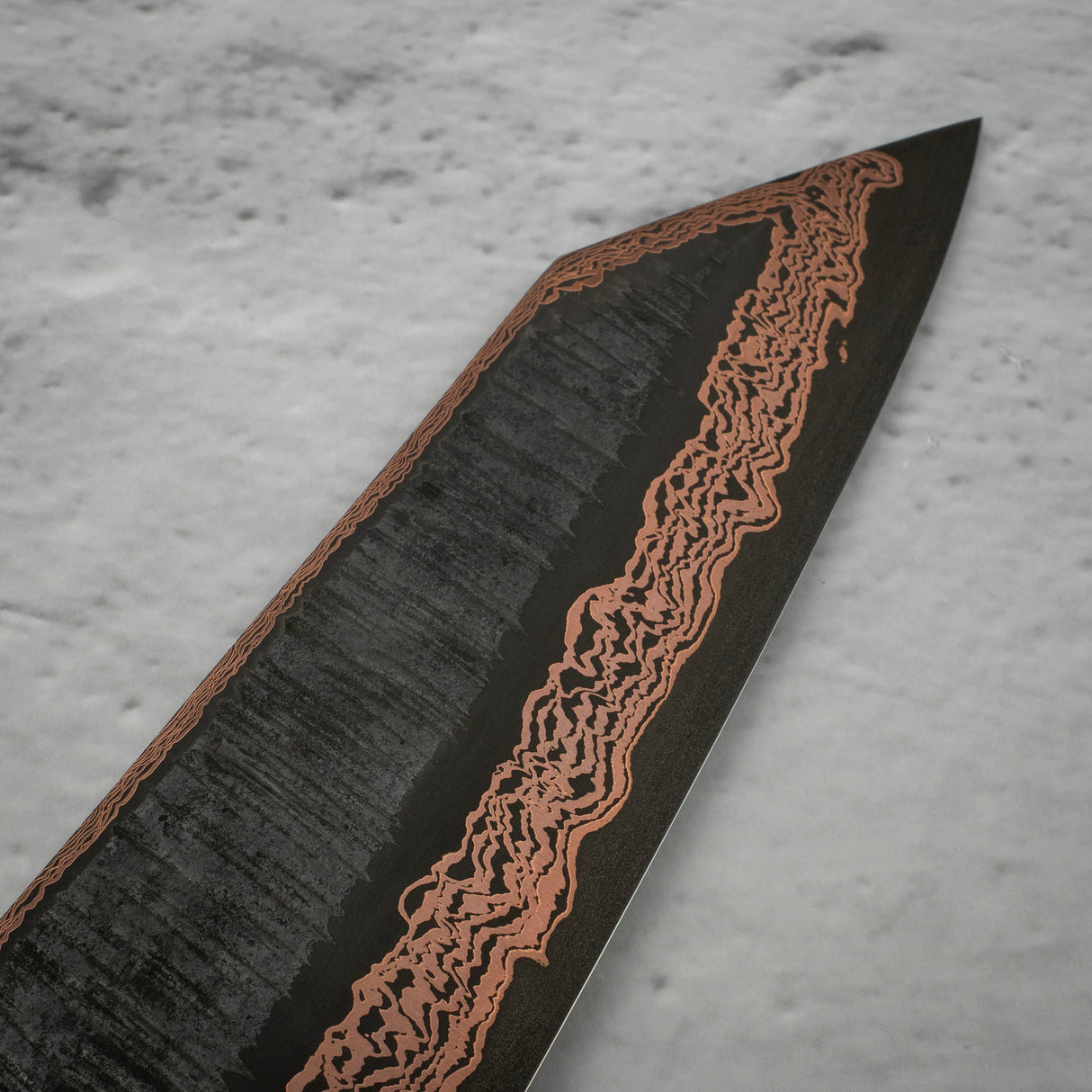 Hatsukokoro x Nigara Yorokobi SLD Copper Tsuchime Damascus K tip Gyuto 240mm with Saya