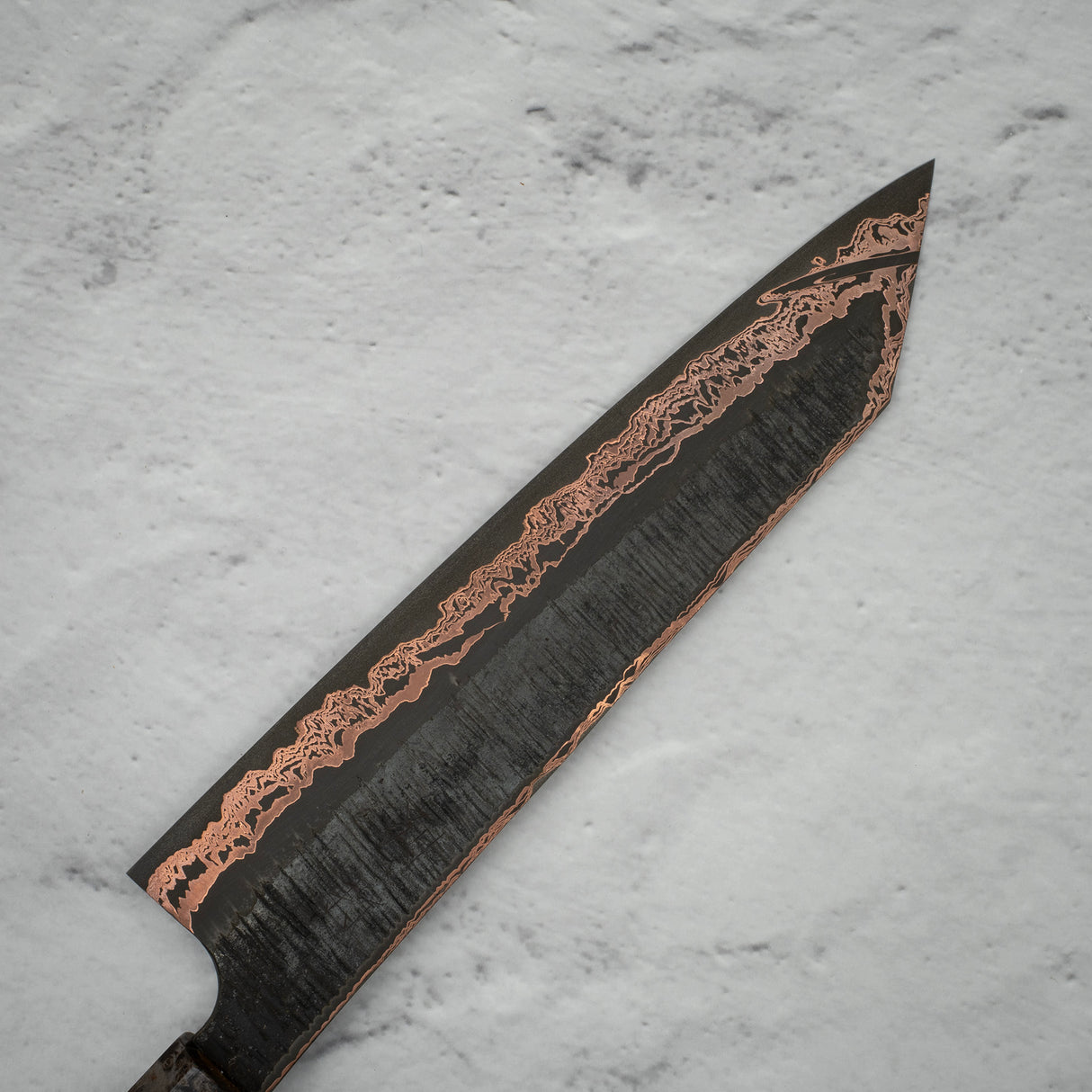 Hatsukokoro x Nigara Yorokobi SLD Copper Tsuchime Damascus K tip Gyuto 240mm with Saya