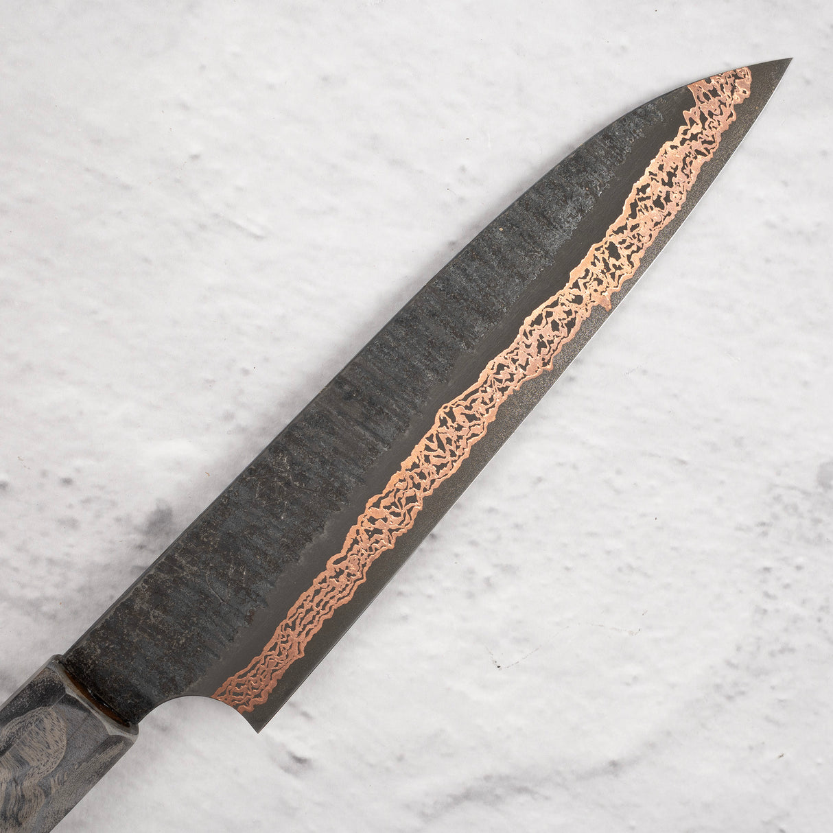 Hatsukokoro x Nigara Yorokobi SLD Copper Tsuchime Damascus Petty 150mm with Saya