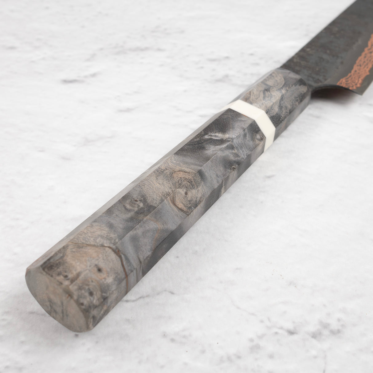 Hatsukokoro x Nigara Yorokobi SLD Copper Tsuchime Damascus Petty 150mm with Saya