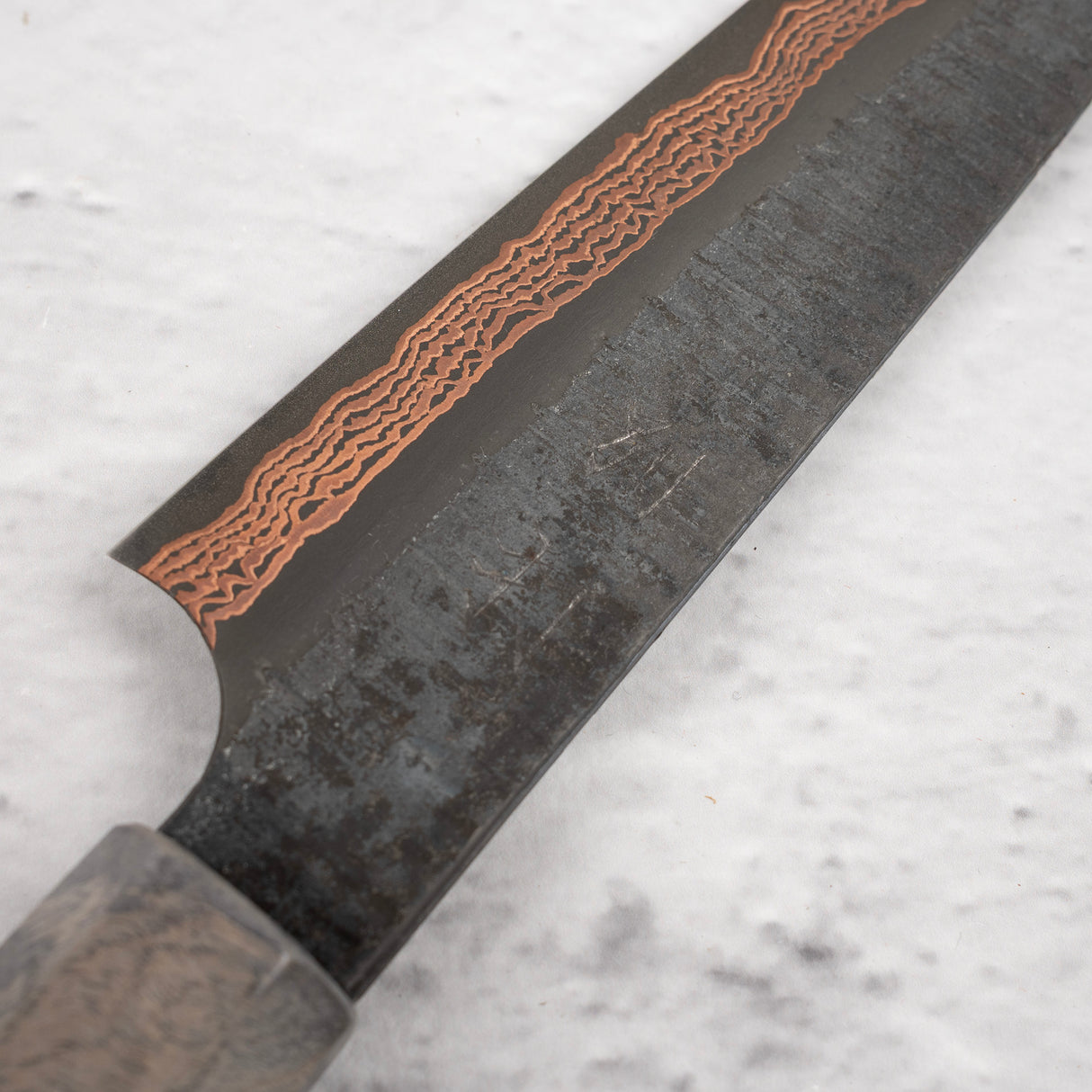 Hatsukokoro x Nigara Yorokobi SLD Copper Tsuchime Damascus Petty 150mm with Saya