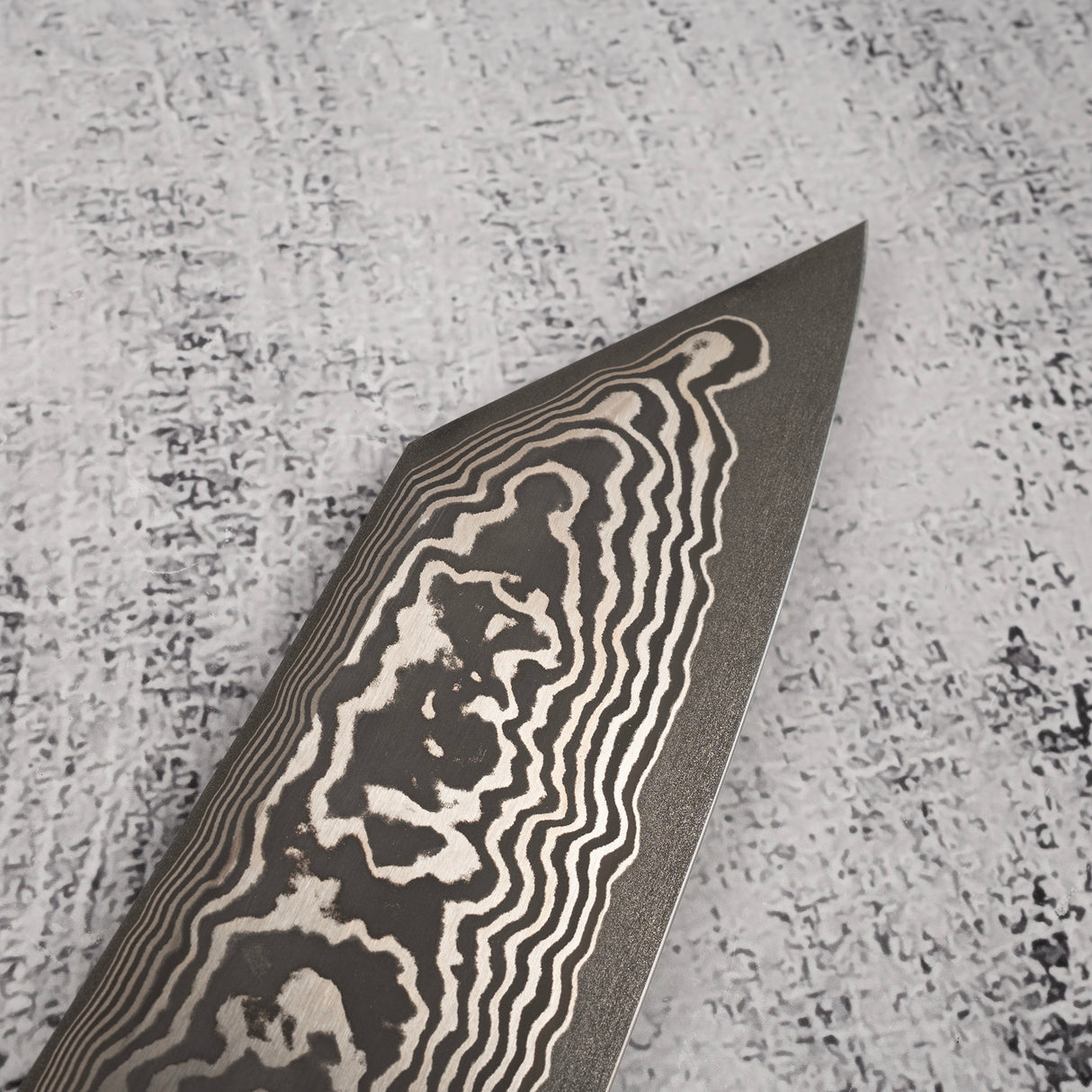 初心 x 二唐 喜特製 SLD 黑打大馬士革 K型牛刀 240mm 拋光