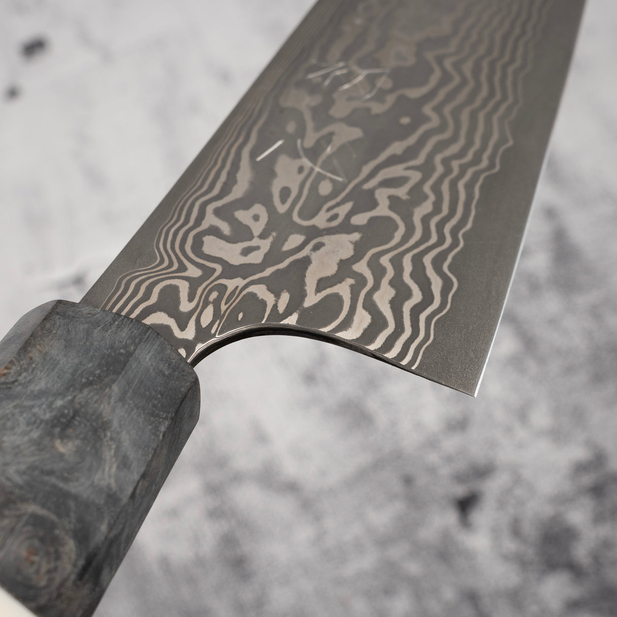 初心 x 二唐 喜特製 SLD 黑打大馬士革 K型牛刀 240mm 拋光