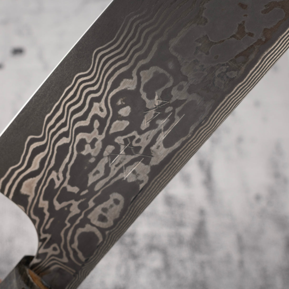 初心 x 二唐 喜特製 SLD 黑打大馬士革 K型牛刀 240mm 拋光