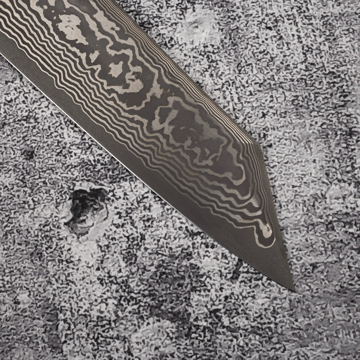 初心 x 二唐 喜特製 SLD 黑打大馬士革 K型牛刀 240mm 拋光