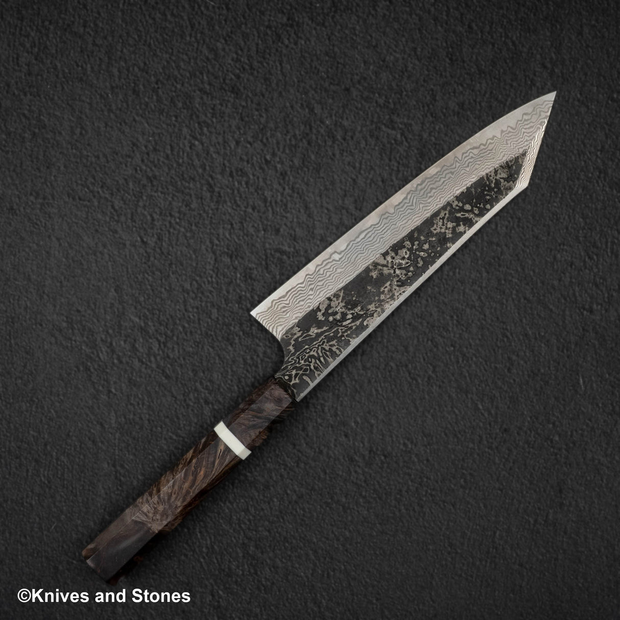 Hatsukokoro x Nigara Yorokobi Special SLD 黑內大馬士革 K 尖 Gyuto 210mm 樺木手柄