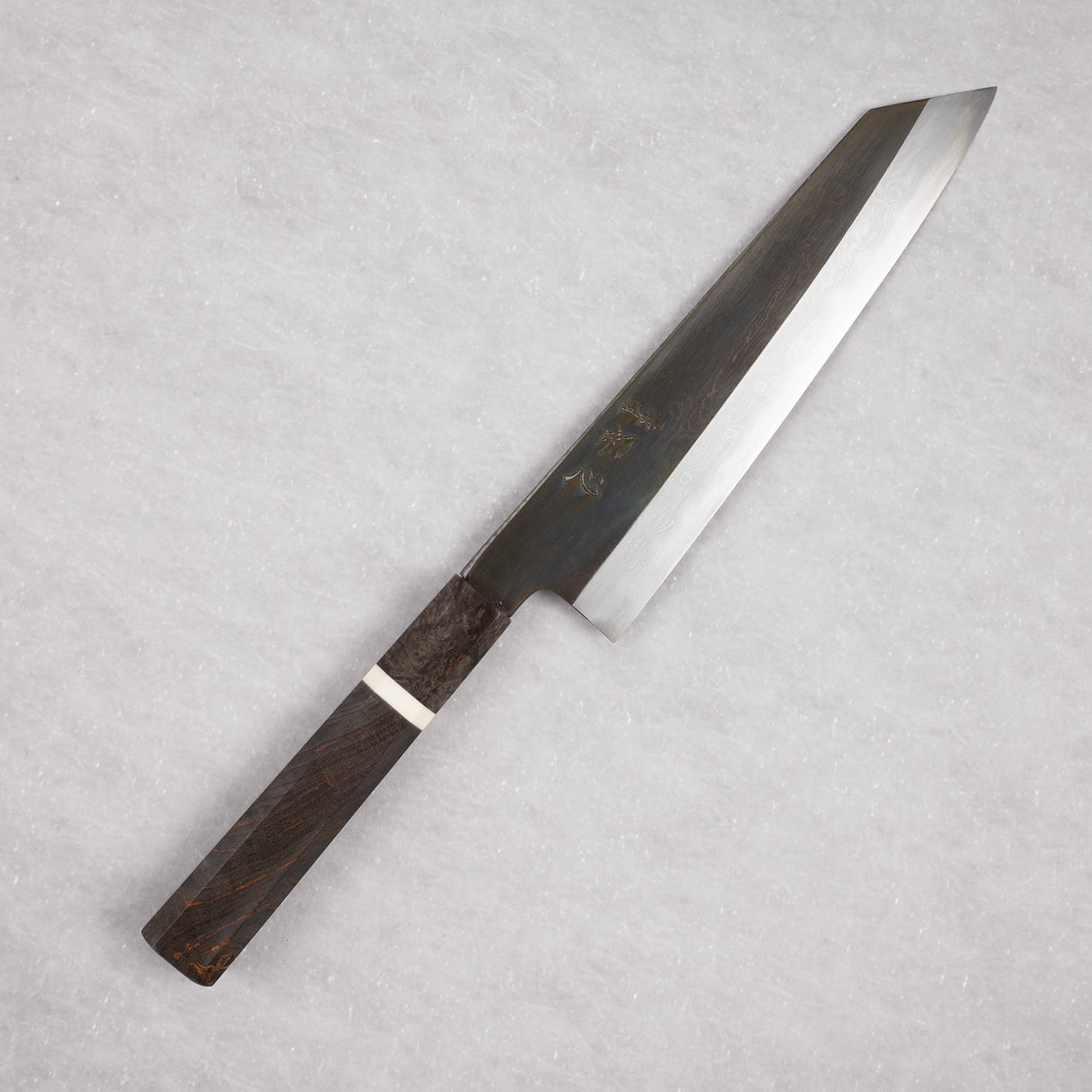 Hatsukokoro x Satoshi Nakagawa Blue 1 Etched Black Damascus K tip Gyuto 210mm