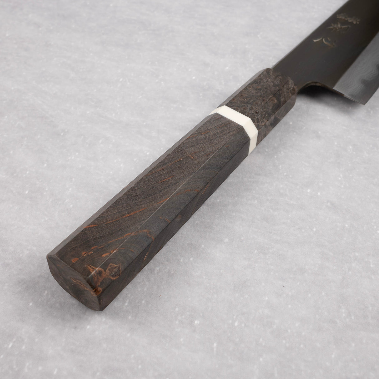 Hatsukokoro x Satoshi Nakagawa Blue 1 Etched Black Damascus K tip Gyuto 210mm