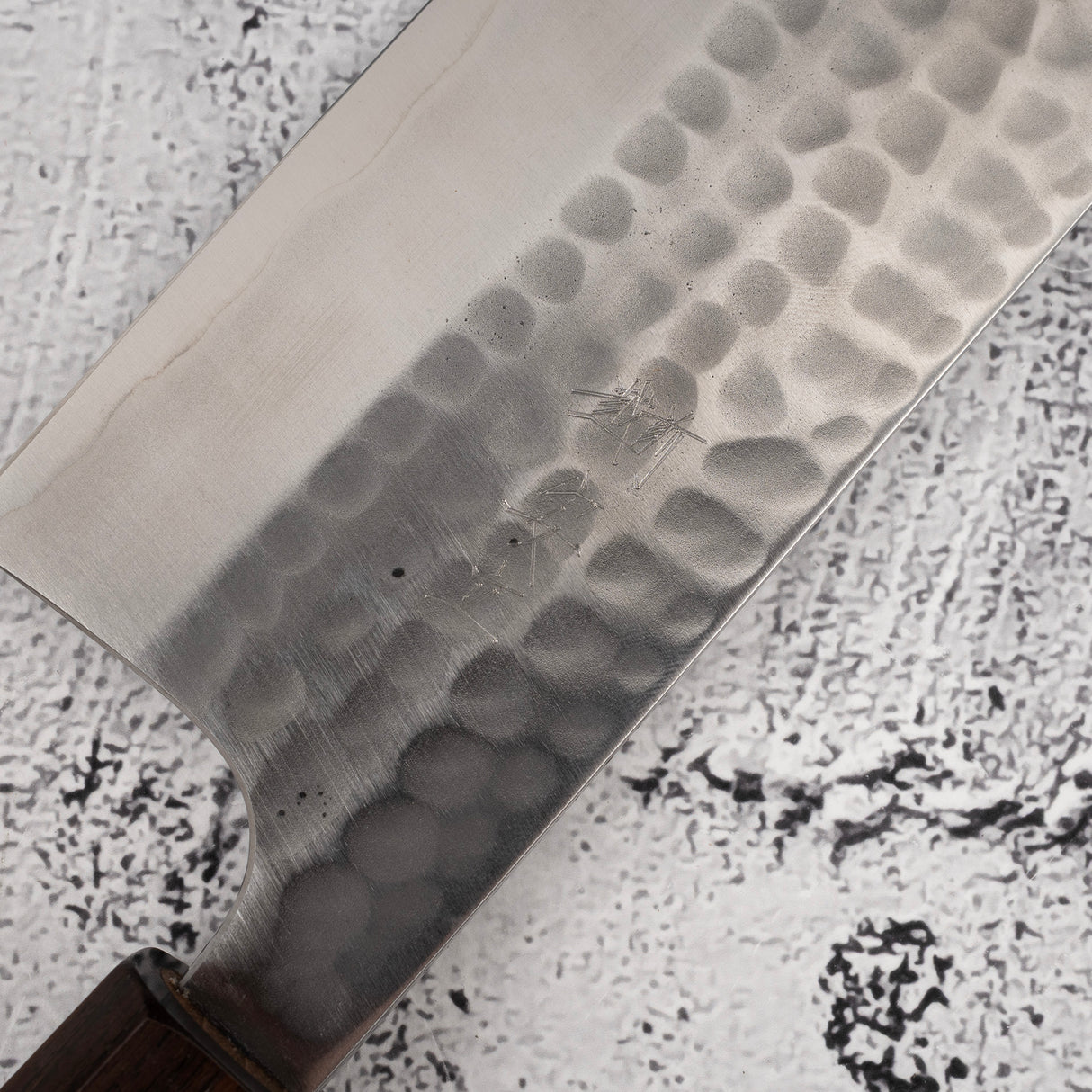 安立勝重 青紙二號槌目菜切 170mm 不鏽鋼夾層 黑檀手柄