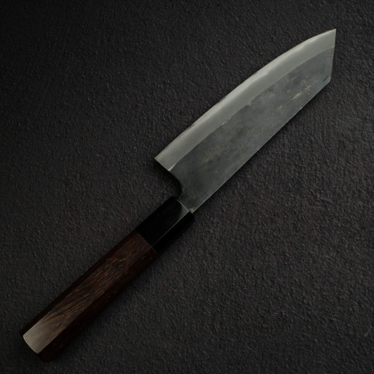 黑鐵 青鋼二號 黑打 文化刀 165mm B-Grade, 紫檀木 Handle